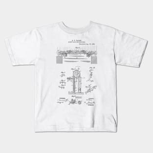 Safety Gate for elevator Vintage Retro Patent Hand Drawing Funny Novelty Gift Kids T-Shirt